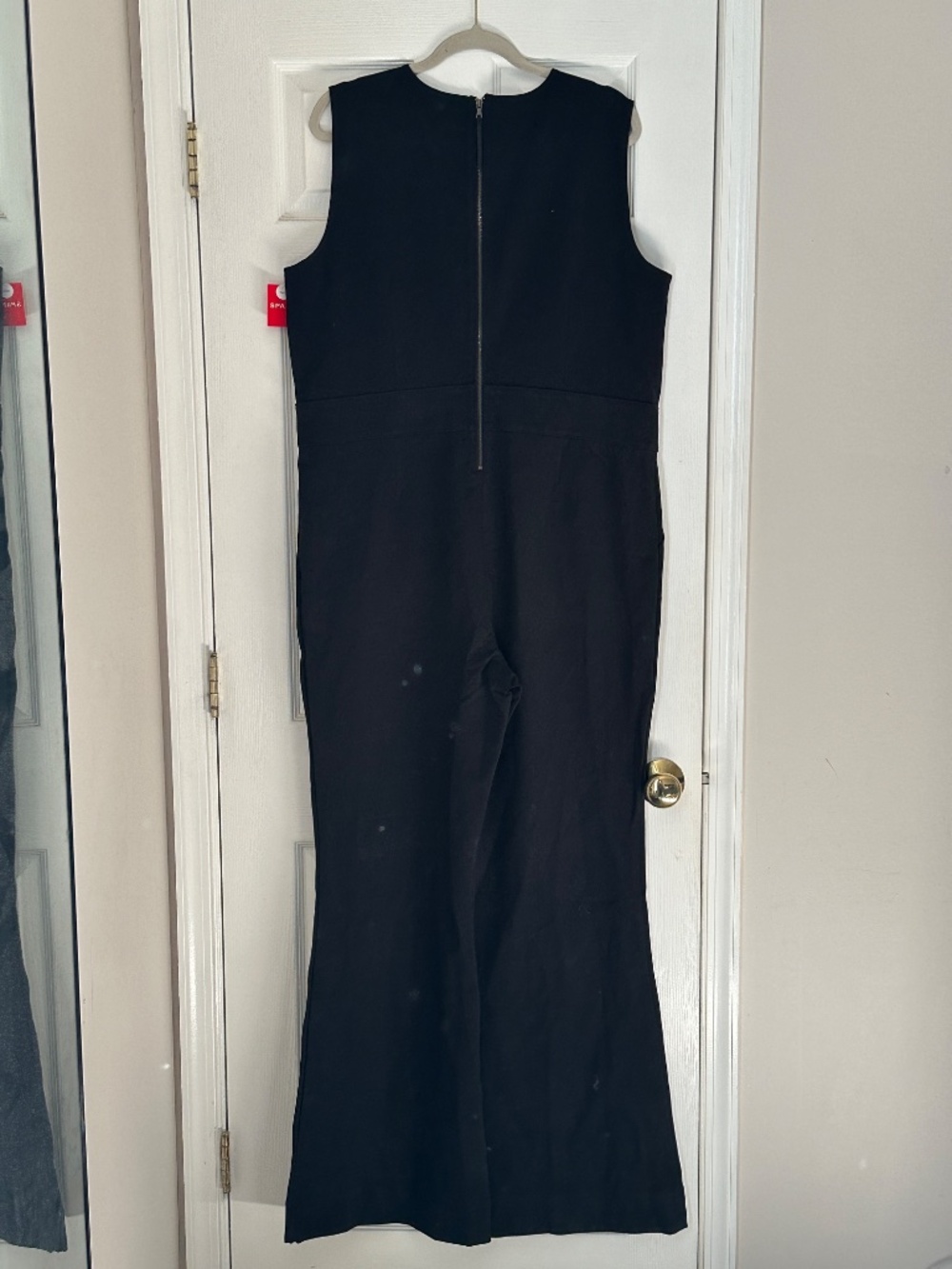 Brand New SPANX The Perfect Sleeveless Jumpsuit Bootcut Plus 1X Tall Zip Black - Picture 6 of 11